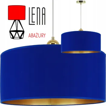 Moderní závěsné stropní svítidlo modré, chrpa stínidlo + zlatý střed