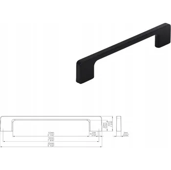 Nábytková úchytka SIRO 2027-204PB12 černá matná