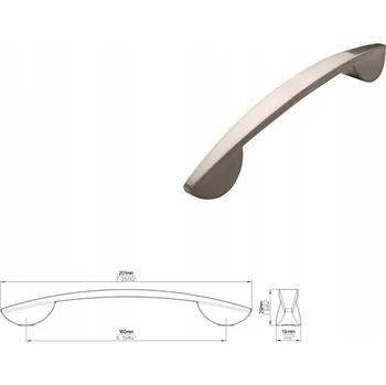 Nábytkové kování Nábytková úchytka SIRO 2307-201ZN21 vzhled nerezové oceli