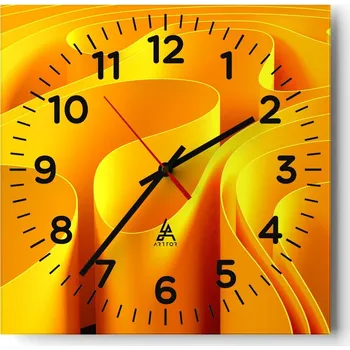 Hodiny Kuchyňské nástěnné hodiny 30x30 3D Skleněné hodiny do obýváku Moderní Tiché