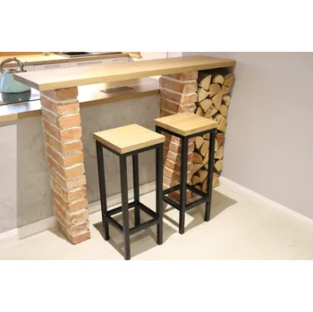 Barová židle Barová židle BŽ1, Rozměr desky: 350x350 (mm), Barva desky: 3073 - hnědá zem, Barva podnože: Černá