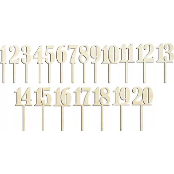 Obraz Čísla na stůl, dřevěné číslice na svatba č. 1-20 w2