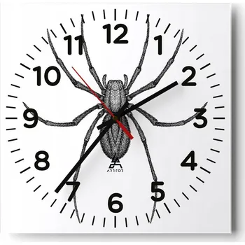 Hodiny Nástěnné hodiny do obýváku 40x40 Pavouk Bezhluczne Tiché hodiny na skle Stylové