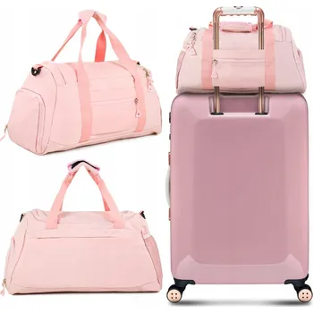 Cestovní taška Sportovní cestovní taška, velká cestovní příruční zavazadlo, růžová