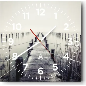 Hodiny Velké nástěnné hodiny na zeď 40x40 Most Skleněné hodiny Čtvercové Tiché