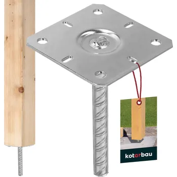 Tesařské kování Základna sloupu pro zabudování 130x130x200 mm - 130x130 mm