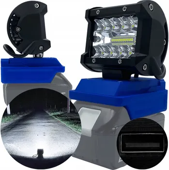 Pracovní světlo PRACOVNÍ HALOGENOVÁ LED LAMPA PRO MAKITA 18V + USB