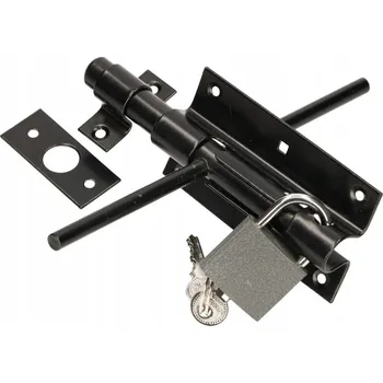 Visací zámek Zámek dvoustranný pro dveře černý + zámek - Barva černá - černá