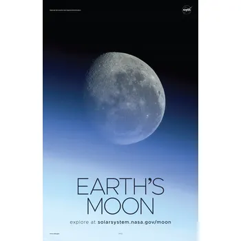 Obraz Plakát NASA Měsíc Vesmír USA 84x130 cm bez rámu 84 x 130 cm