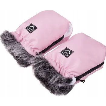 Kočárek RUKAVICE NA KOČÁREK S KOŽÍŠKEM RŮŽOVÉ