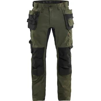 Pánské kalhoty BLAKLADER Sweden Craftsman Stretch olivové pánské pracovní kalhoty + kapsy 52