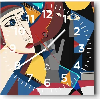 Hodiny Nástěnné hodiny do obývacího pokoje 40x40 Lidé Bezhlučný Hodiny na skle Tichý