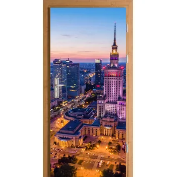 Fototapeta Samolepka na dveře fólie Varšava Palác Kultury v noci