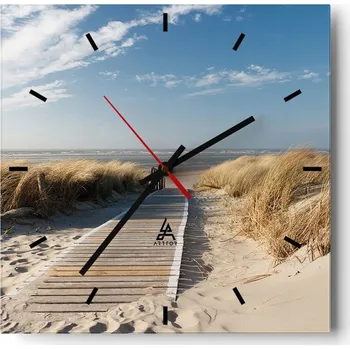 Hodiny Velké nástěnné hodiny 40x40 Krajina Skleněné hodiny Tiché