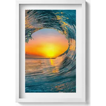 Obraz Dekorativní nástěnný obraz do pokoje Vlnění vody při západu slunce 40x60 cm