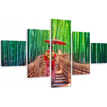 Obraz Vícedílný obraz ŽENA v bambusovém lese 200x120
