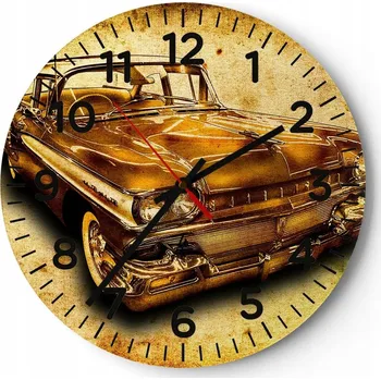 Hodiny Kuchyňské nástěnné hodiny 30x30 Motorismus Moderní skleněné hodiny Tiché