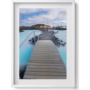 Obraz Dekorativní nástěnný obraz s rámem a grafikou loft Atrakce na Islandu 50x70 cm