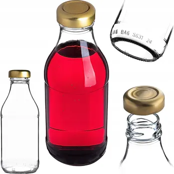 Láhev SKLENĚNÁ LÁHEV NA ŠŤÁVU 0,33 L SE ŠROUBOVACÍM UZÁVĚREM A VÍČKEM NA LÁHEV LIKÉRY