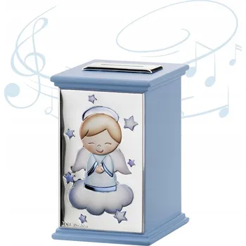 Pokladnička Pokladnička s hrací skříňkou a andílkem 8x8 V12 Růžová