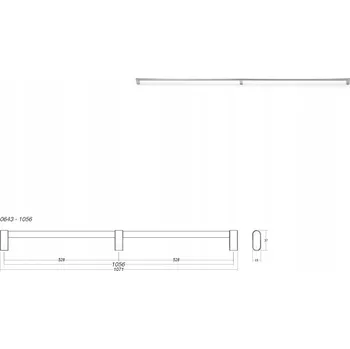 Nábytkové kování Nábytková úchytka VIEFE LINK 0643 rozteč 1056, délka 1071 ocel