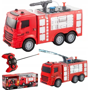 autíčko HASIČI HASIČSKÝ VŮZ NA DÁLKOVÉ OVLÁDÁNÍ S OVLADAČEM HADICE VODA ČERPADLA