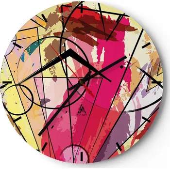 Hodiny Nástěnné hodiny do kuchyně 30x30 Abstrakce Skleněné hodiny do obýváku Tiché