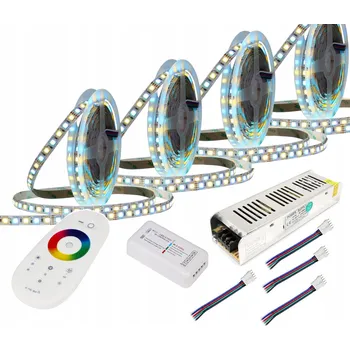 LED páska SADA LED pásek RGBW + BÍLÁ 20m + Dálkový Ovladač RF DOTYKOVÉ