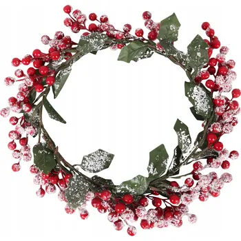 Věnec Věnec z jeřabin jeřabina, zasněžený sníh