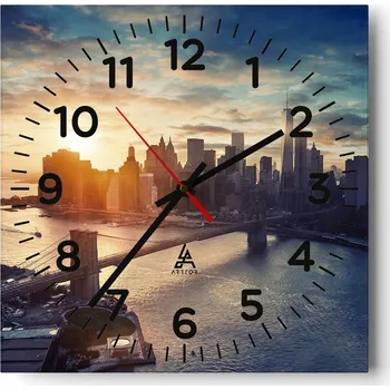 Hodiny Nástěnné hodiny do obýváku 40x40 Jork Tiché hodiny na skle Bezhlučné