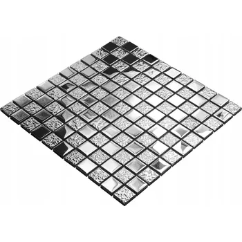 Obklad Skleněná mozaika Englass 30 x 30 cm, odstíny šedé a stříbrné