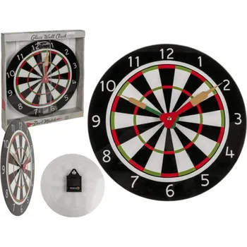 Hodiny MODERNÍ SKLENĚNÉ HODINY NA ZEĎ VZOR DART DEKORACE DO OBÝVÁKU