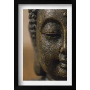 Obraz Obraz v černém rámu dekorace na zeď Tvář sošky Buddhy Zen 20x30 cm