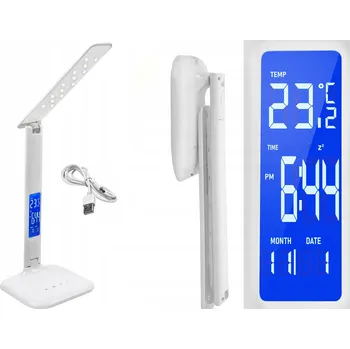 Lampička LED Kancelářská Lampička na Stůl s LCD displej, 5 Úrovní Jasnosti, 10 W a Teploměrem