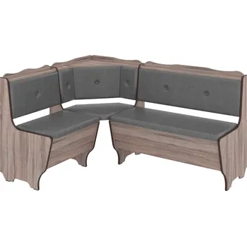 Slevadoma Rohová lavice FARAON Barva: dub truffle, Materiál: koženka - šedá