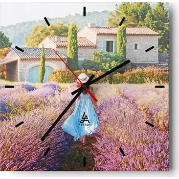 Hodiny Velké nástěnné hodiny 40x40 Krajina Skleněné hodiny Tiché