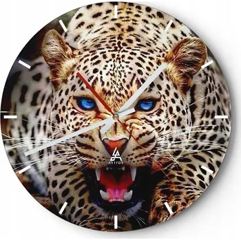 Hodiny Velké nástěnné hodiny 40x40 cm Zvířata Skleněné hodiny Kulatý Tiché