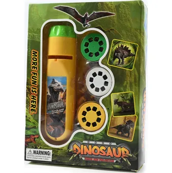 Figurka PROJEKTOR DINOSAURUS BACERKA, 24 DIAPOZITIVY + SADA FIGUREK DINOSAURŮ, 12 KS