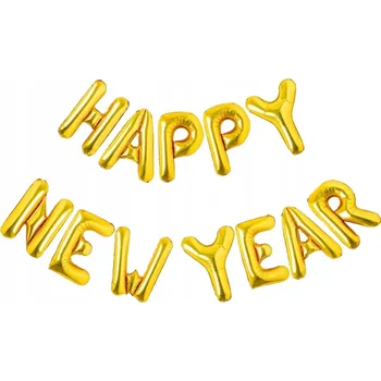 Balónek Balónky Sada na Silvestra Zlaté Happy New Year Rok 2024 Silvestr 40 cm