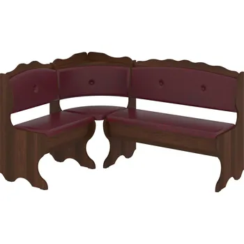 Slevadoma Rohová lavice CEZAR Barva: ořech - tmavý, Materiál: koženka - bordó