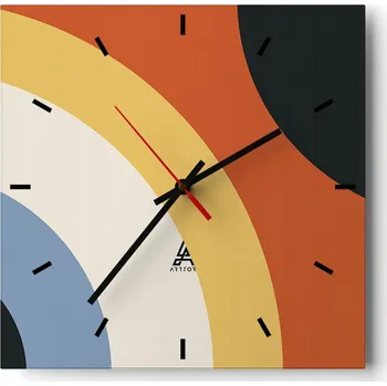 Hodiny Velké nástěnné hodiny 40x40 Abstrakce Skleněné tiché hodiny