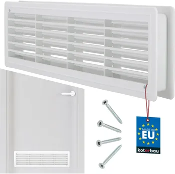 Větrací mřížka Dveřní mřížka ventilační koupelnová plastová bílá 46x13,5 cm - bílá