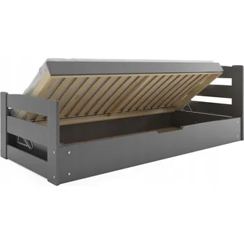 Postel Jednolůžková postel s dekorem dřeva BMS Group 90x200 v odstínech šedé