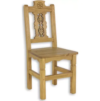 Jídelní židle KT711 dřevěná rustikální jídelní židle z přírodní borovice Drewmax (Povrch přírodní vosk!)