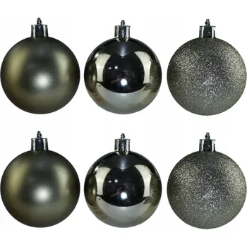 Vánoční dekorace Šampaňské Vánoční Baňky , sada 8 cm, 6 ks nerozbitné