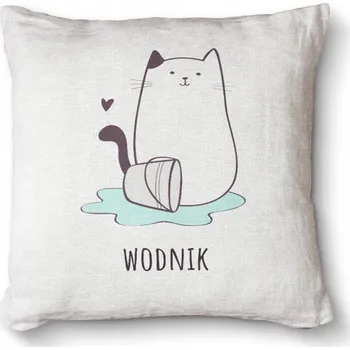 Dekorativní polštářek Pohodlný dekorativní polštář s prémiovým s potiskem 40x40 - Znamení zvěrokruhu kočka vodnář