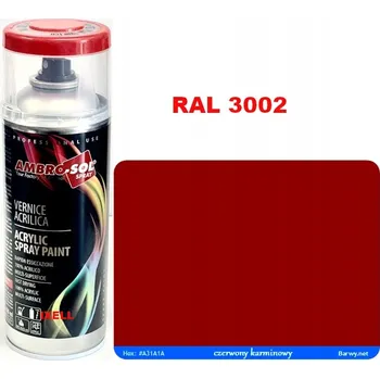 Barva ve spreji RAL 3002 AKRYLOVÝ LAK ve spreji červený LESK 1233