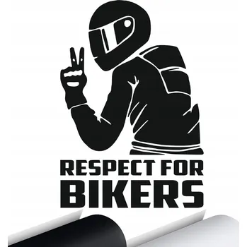 Samolepicí dekorace na vozidlo NÁLEPKA na auto MOTORKU RESPECT FOR BIKERS 15x10