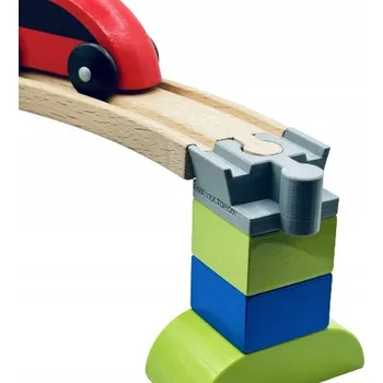 Stavebnice LEGO 5 ks Adaptér Lego DUPLO na dřevěné koleje - dřevěná vláčkodráha