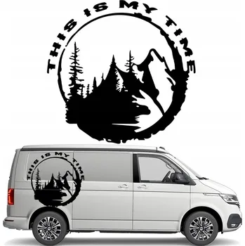 Samolepicí dekorace na vozidlo SAMOLEPKA na auto Karavan HORY LES 90x93 cm